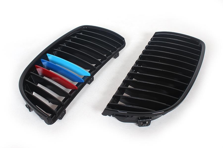 Grill Nieren BMW E90/91 Zwart M3/Motorsport Stripes 05-08