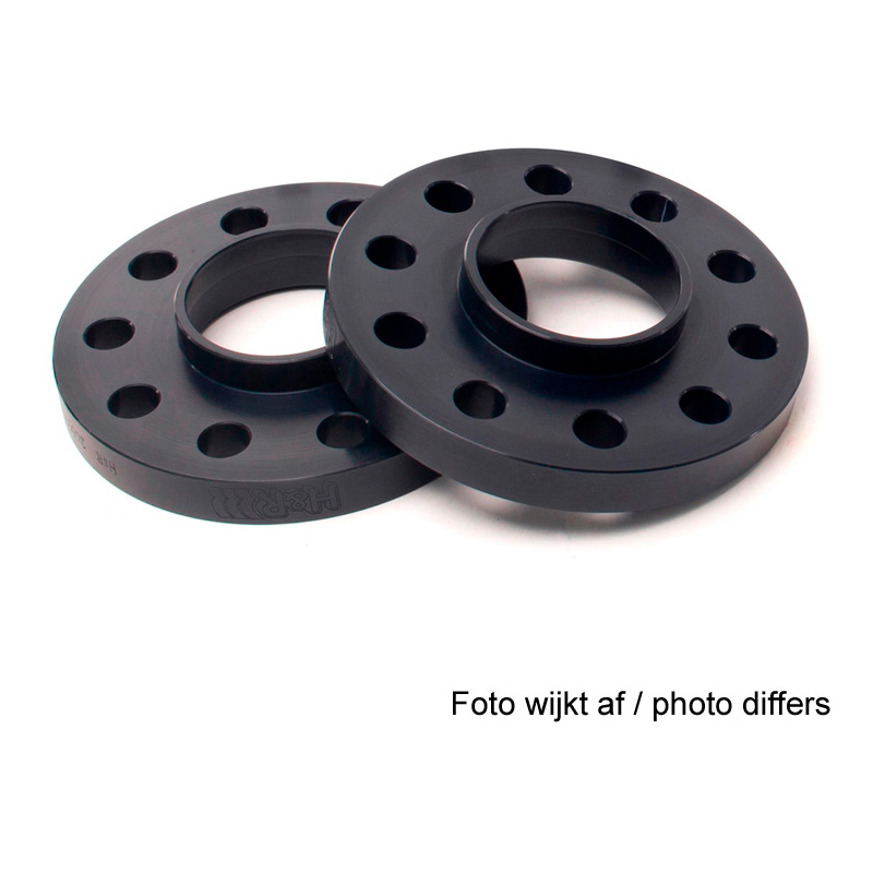 H&R DR-System Wheel spacer set 22mm per axle - Bolt pattern 5x132 - Hub 66,5mm - Bolt size M14x1,25 -  BMW - Black