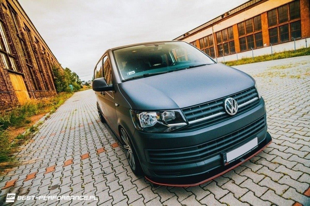 Voorspoiler Volkswagen T6 Bus Glans Zwart V1
