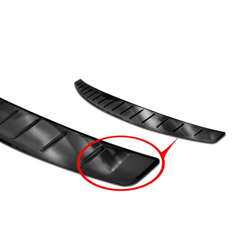 Black Stainless Steel Rear bumper protector  Mercedes CLA II (C118) 2019- 'Ribs'
