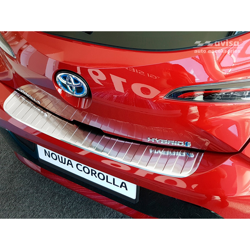 Stainless Steel Rear bumper protector  Toyota Corolla XII HB 2019- (incl. GR-Sport) 'Ribs'