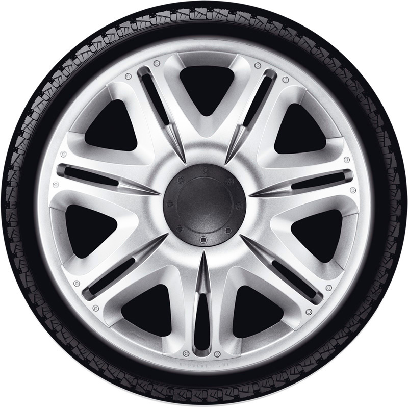 4-Delige J-Tec Wieldoppenset Nascar 15-inch zilver