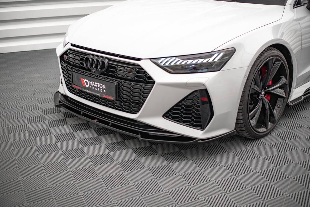 Voorspoiler V.1 Audi RS6 / RS7 C8 Maxton Glanzend Zwart