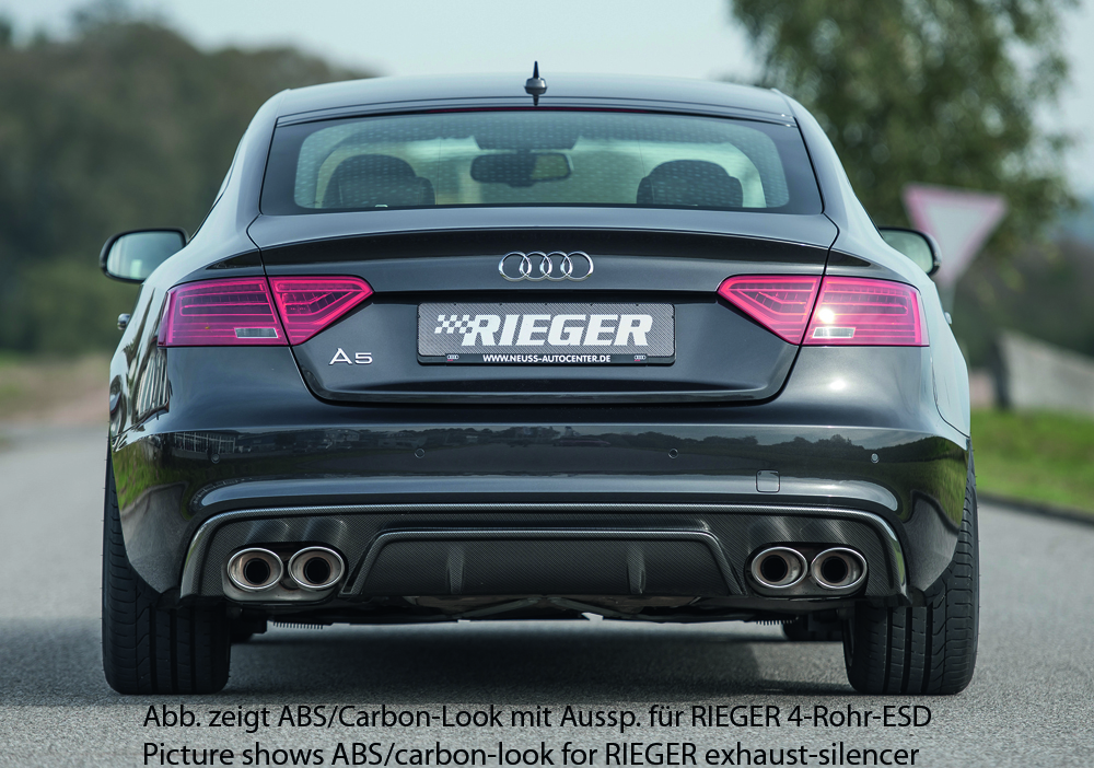 Diffuser Audi A5 S-Line & S5 Rieger Glans Zwart