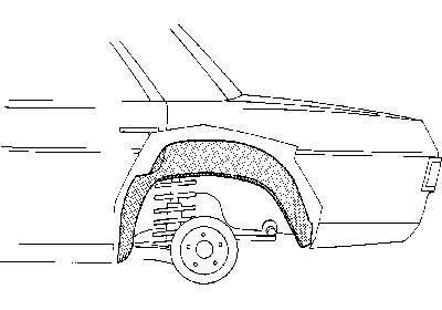 spatbordrand, binnen, links Mercedes W114/W115, 1968-1975