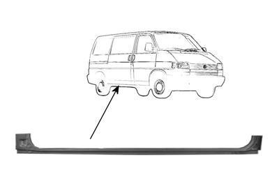 dorpel bovenzijde, zijlaaddeur VW T4, 1991-2003