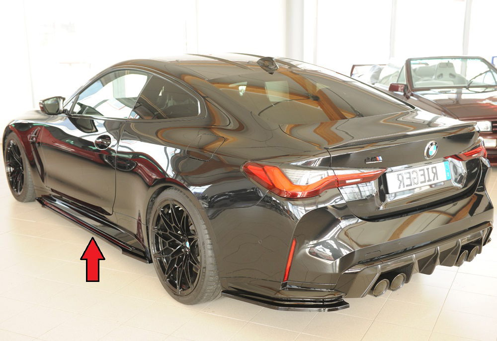 Zijskirts BMW 3-series G80 M3 03.21-  glans zwart