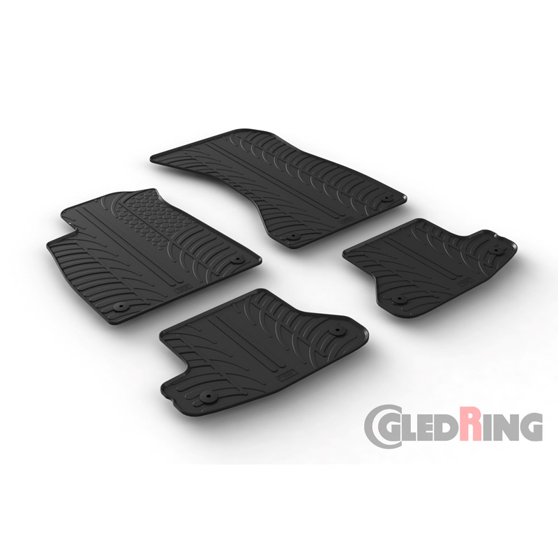 Rubber car mats set  Audi A5 Coupe 12/2016- (T profile 4-pieces + mounting clips)