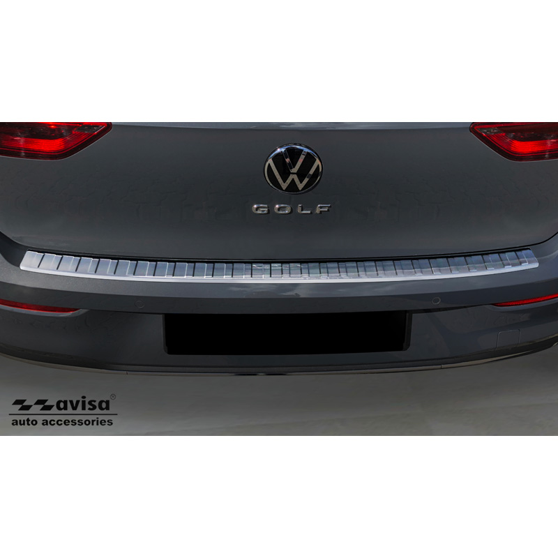 Stainless Steel Rear bumper protector  Volkswagen Golf VIII HB 5-doors 2020-2024 & FL 2024- 'Ribs'