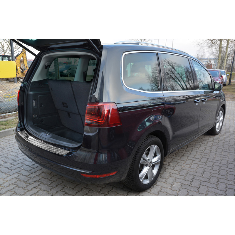 Stainless Steel Rear bumper protector  Seat Alhambra II / Volkswagen Sharan II 2010- 'Ribs'