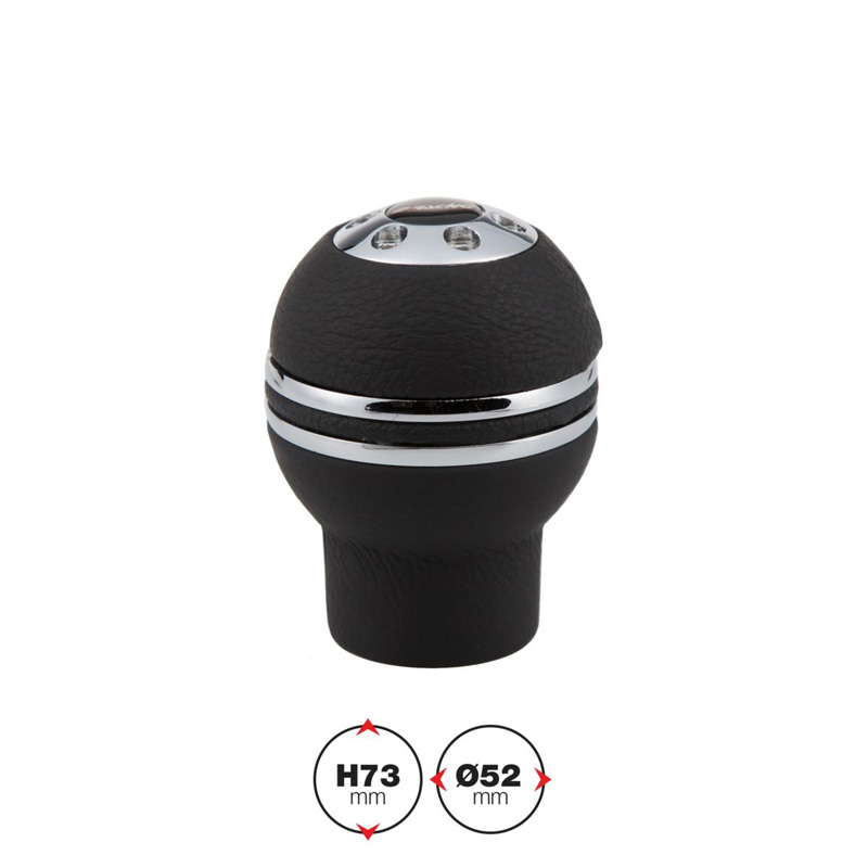 Simoni Racing Pookknop Indigo - Zwart Leder/Chroom