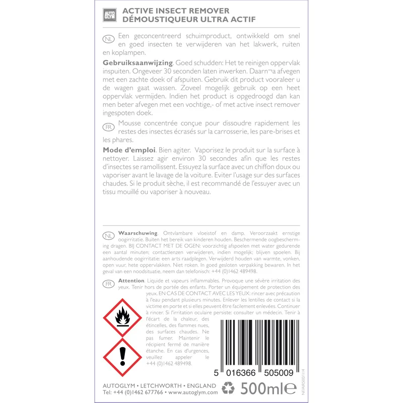 Autoglym Active Insecten verwijderaar 500ML Spray