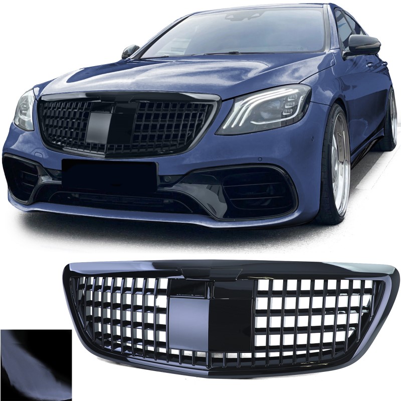 Grill Mercedes W222 Vertical Design Zwart Nightvision