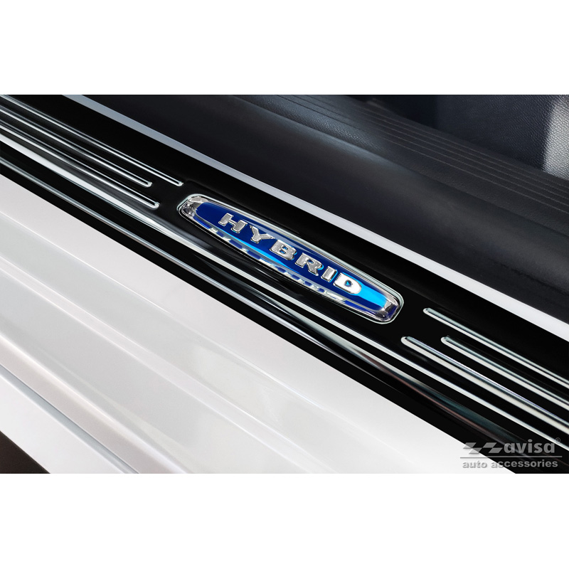 Zwart RVS Instaplijsten  Peugeot 308 III HB & SW 2021- 'Hybrid' - 4-delig
