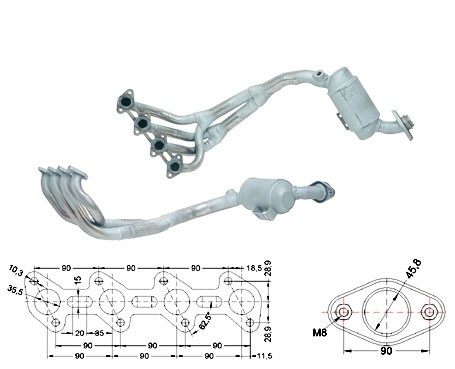 Mercedes A140 1397 cc 60 Kw / 82 cv W168 Magnaflow CAT Bouwjaar: