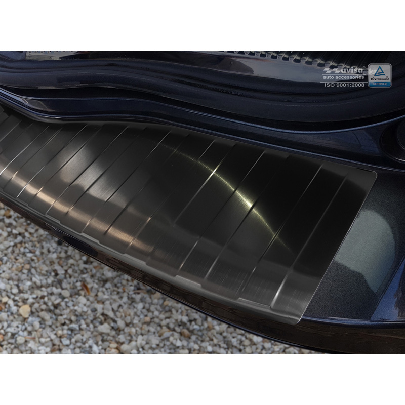 Black Stainless Steel Rear bumper protector  Ford Mondeo V Wagon 2014- 'Ribs'