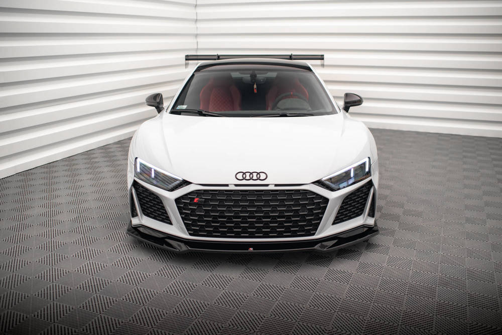 Voorspoiler V.3 Audi R8 Facelift  2018 - 2021 Maxton Glans Zwart