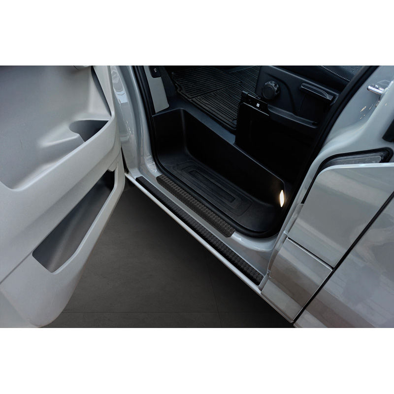 Aluminium bovenste Instaplijsten 'Riffled Plate'  Ford Transit Custom (V710) & Tourneo Custom (V710) 2023- - 2-delig - Zwart
