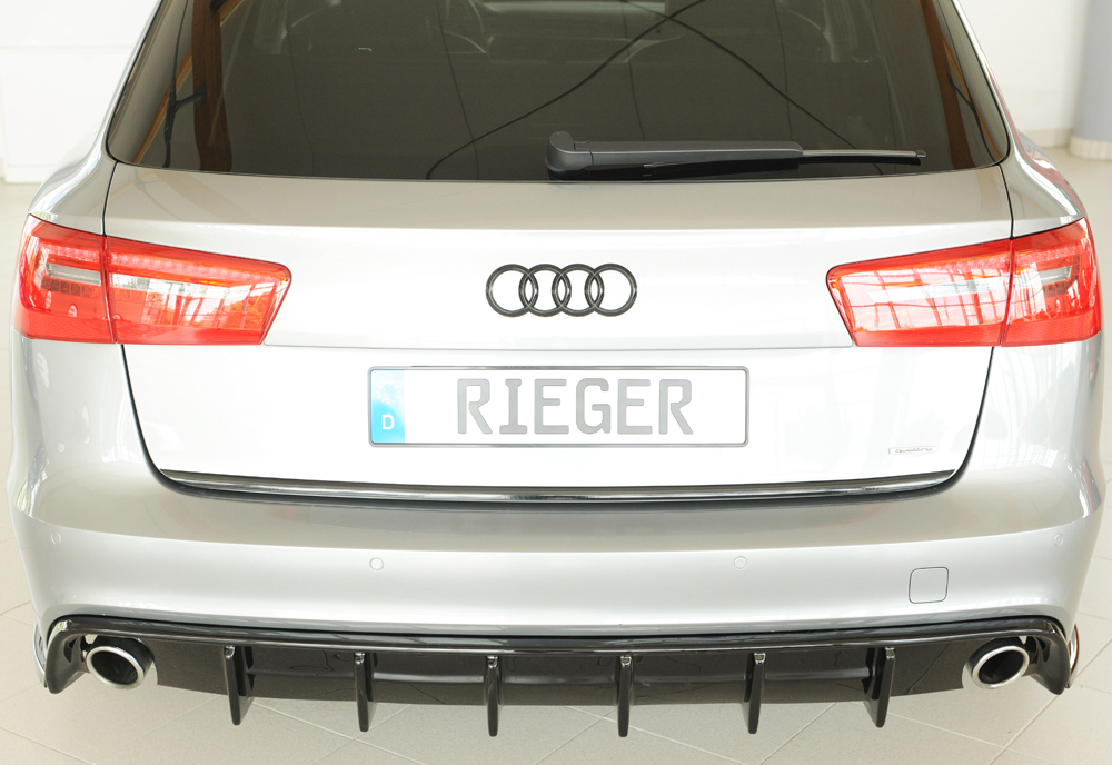 Achterdiffuser Audi A6 (4G/C7) – 11.10-08 (met trekhaak) Glans Zwart