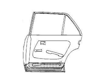 deurbodem, achter, rechts Mercedes E klasse, W123, 1976-1985