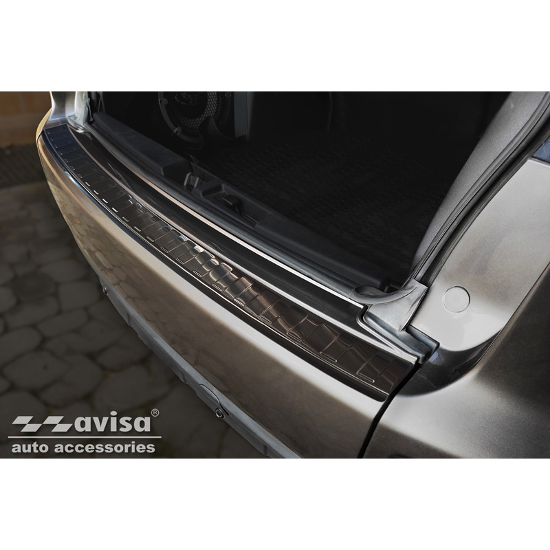Black Stainless Steel Rear bumper protector  Mitsubishi Outlander II / Citroën C-Crosser / Peugeot 4007 2006-2012 'Ribs'
