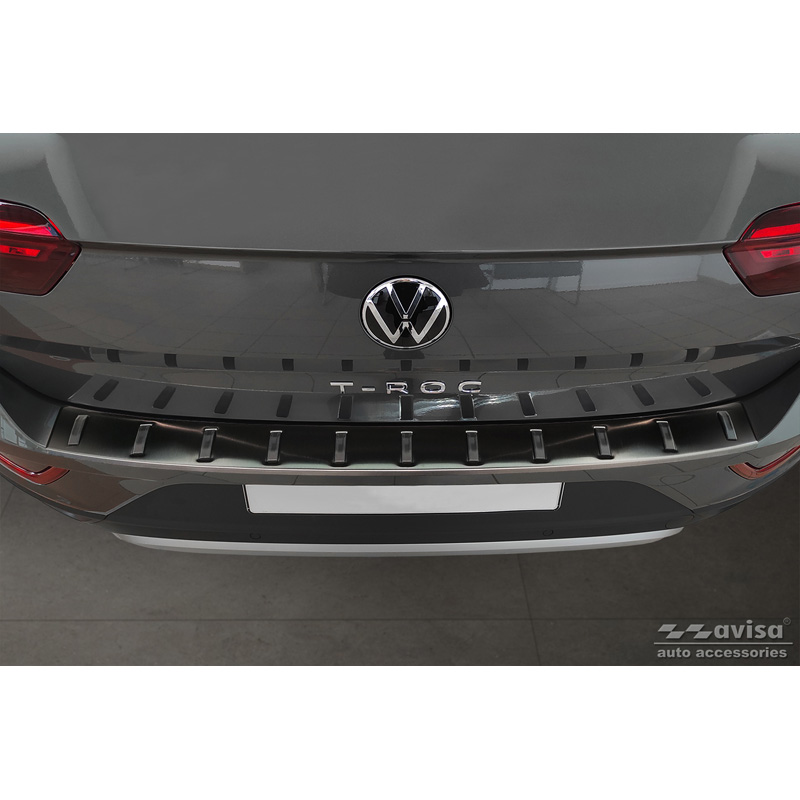 Black Stainless Steel Rear bumper protector  Volkswagen T-Roc & T-Roc Cabrio 2017-2022 & Facelift 2022- 'STRONG EDITION'