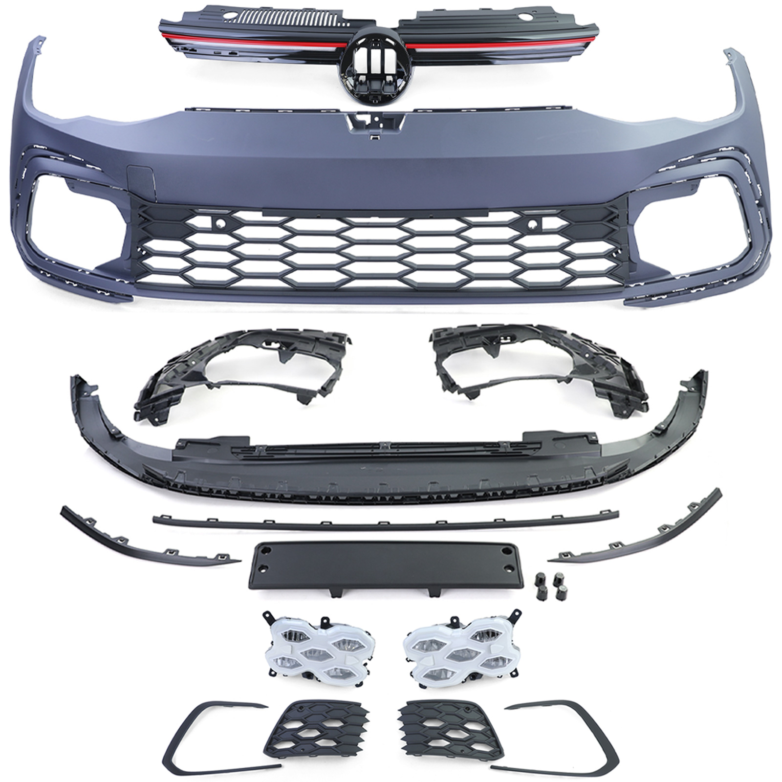 Voorbumper en Grill met LED Volkswagen Golf 8 19- GTI Look