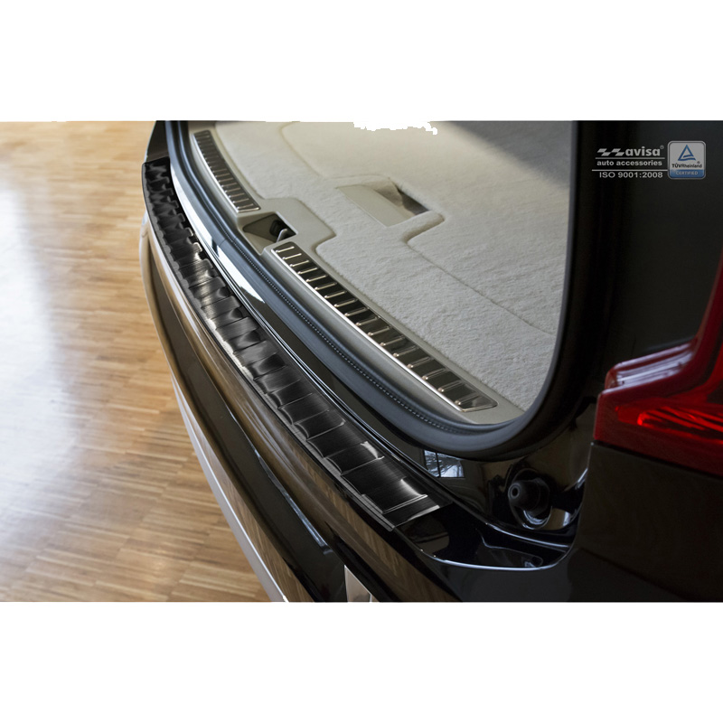 Black Stainless Steel Rear bumper protector  Volvo XC90 2015-2019 & all Facelift models 'Ribs'