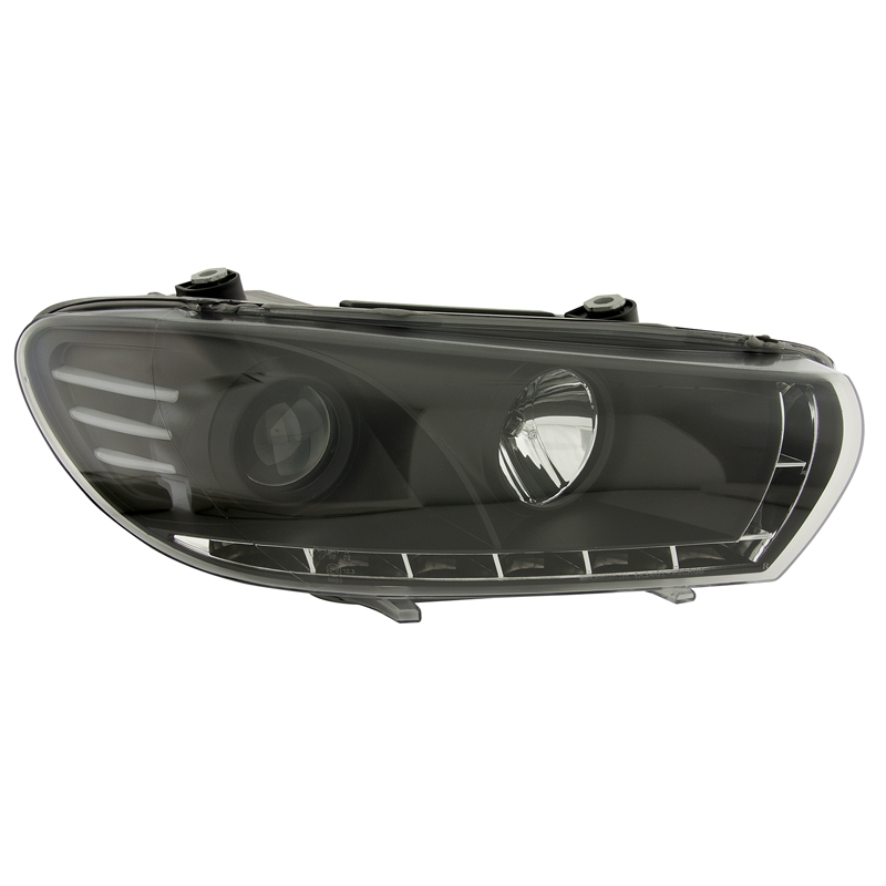 Set Koplampen in DRL-Look  Volkswagen Scirocco 2008-2017 - Zwart
