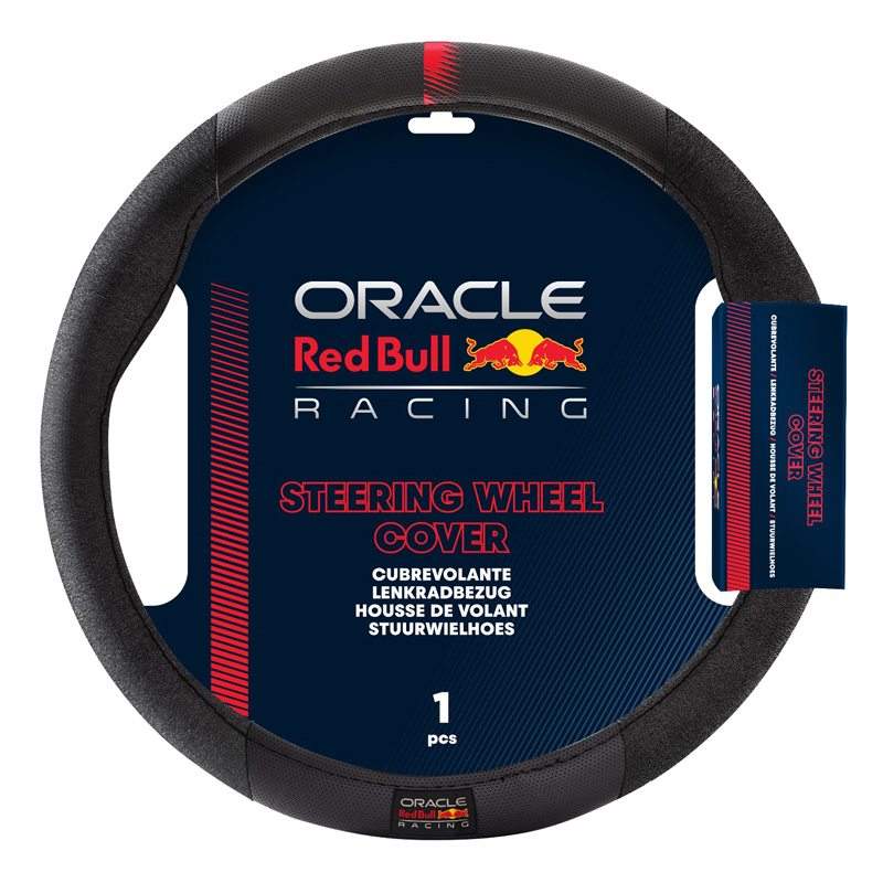 Red Bull Oracle Universal steering wheel cover - Type 01 - Black/Red