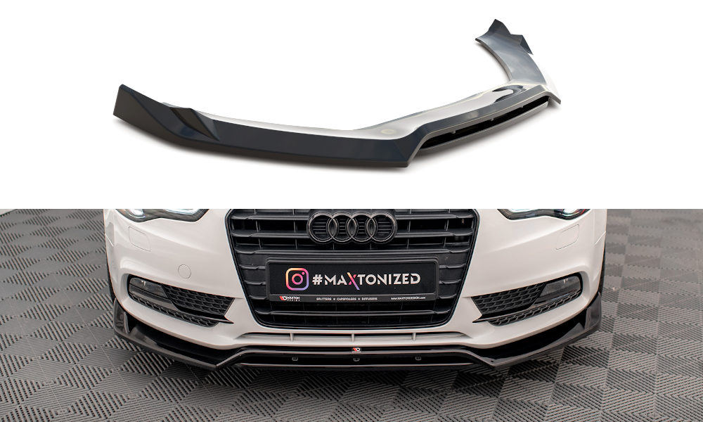 Voorspoiler V.2 Audi A5 Coupe 8T Facelift  2011 - 2016  Maxton Glans Zwart
