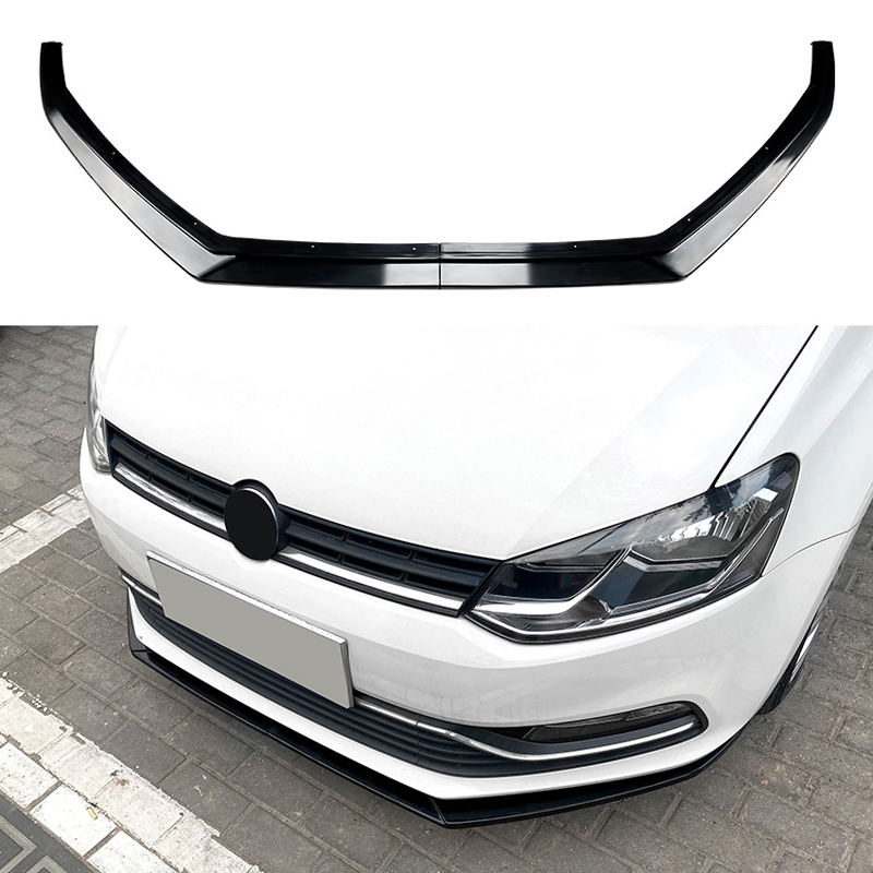 Frontspoilerlippe passend für Volkswagen Polo 6R/6C 2009-2017 exkl. GTi/GT/WRC (Glänzend Schwarz ABS)