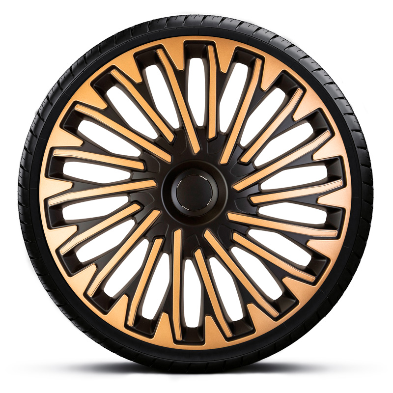 4-Delige Wieldoppenset Soho 15-inch zwart/goud