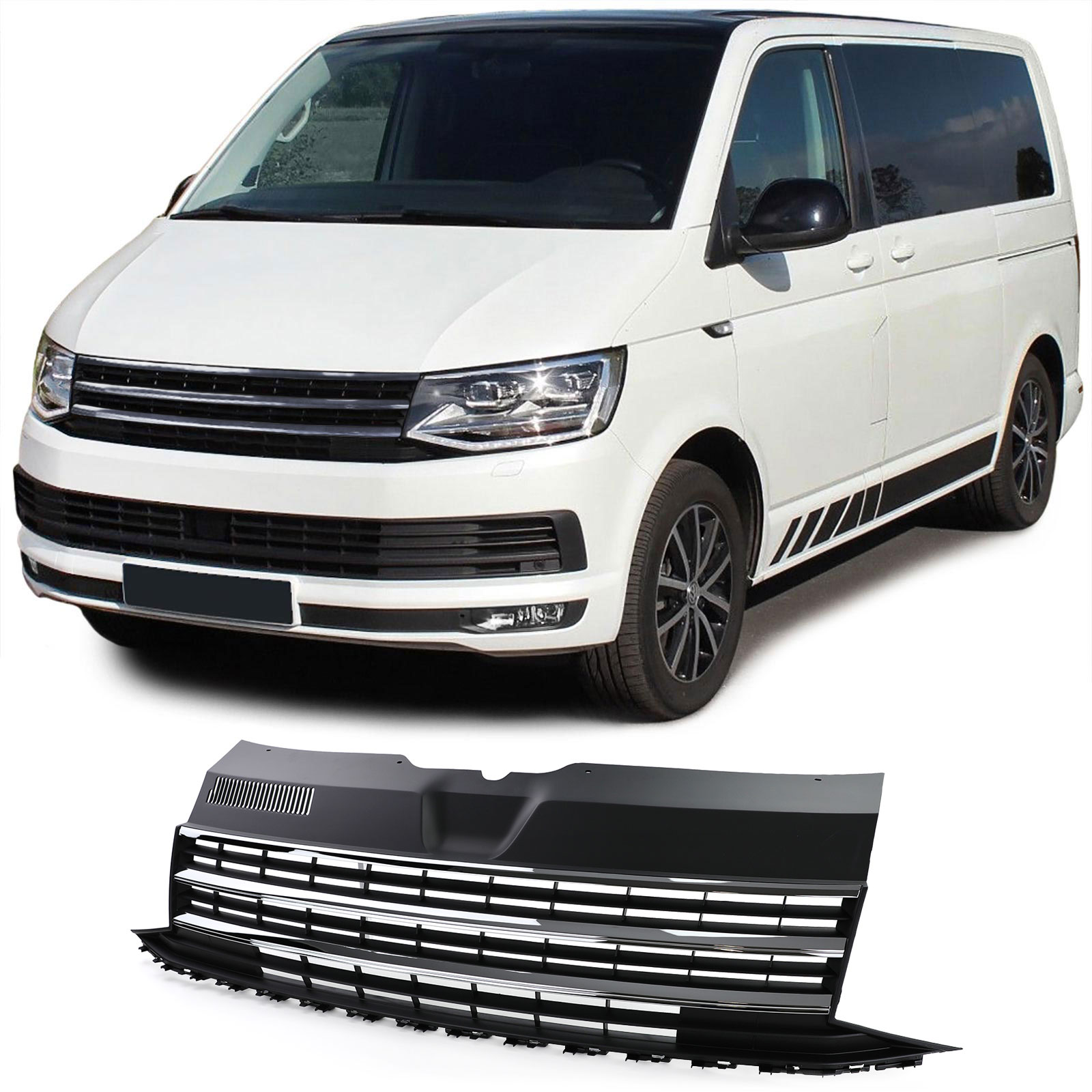 Grill VW T6 Transporter Zwart-Chroom