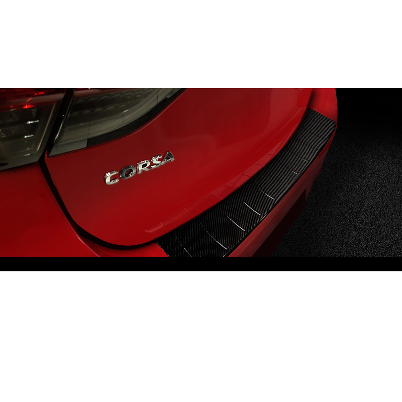 Echt 3D Carbon Achterbumperprotector  Opel Corsa F HB 5-deurs GS Line 2019- 'Ribs'