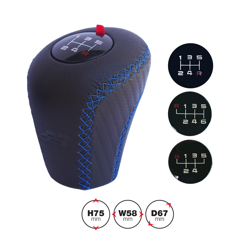 Simoni Racing Pookknop Slick - Zwart/Blauw incl. 3 Schakelpatronen