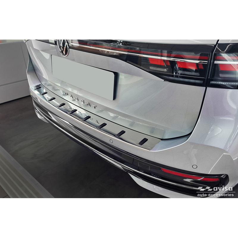 Stainless Steel Rear bumper protector  Volkswagen Passat Variant (CJ5) incl. R-Line & Hybrid 2024- 'STRONG EDITION'