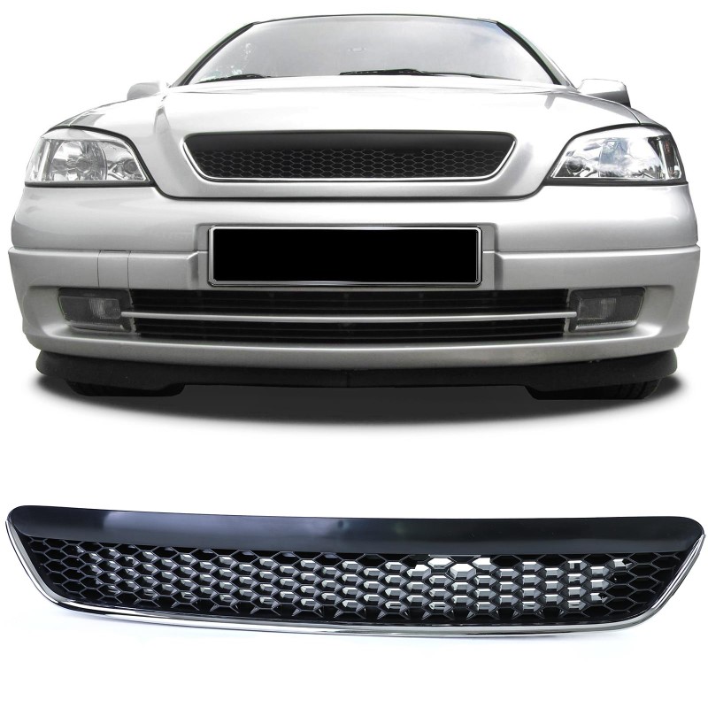 Grill Opel Astra G zwart OPC look chroom