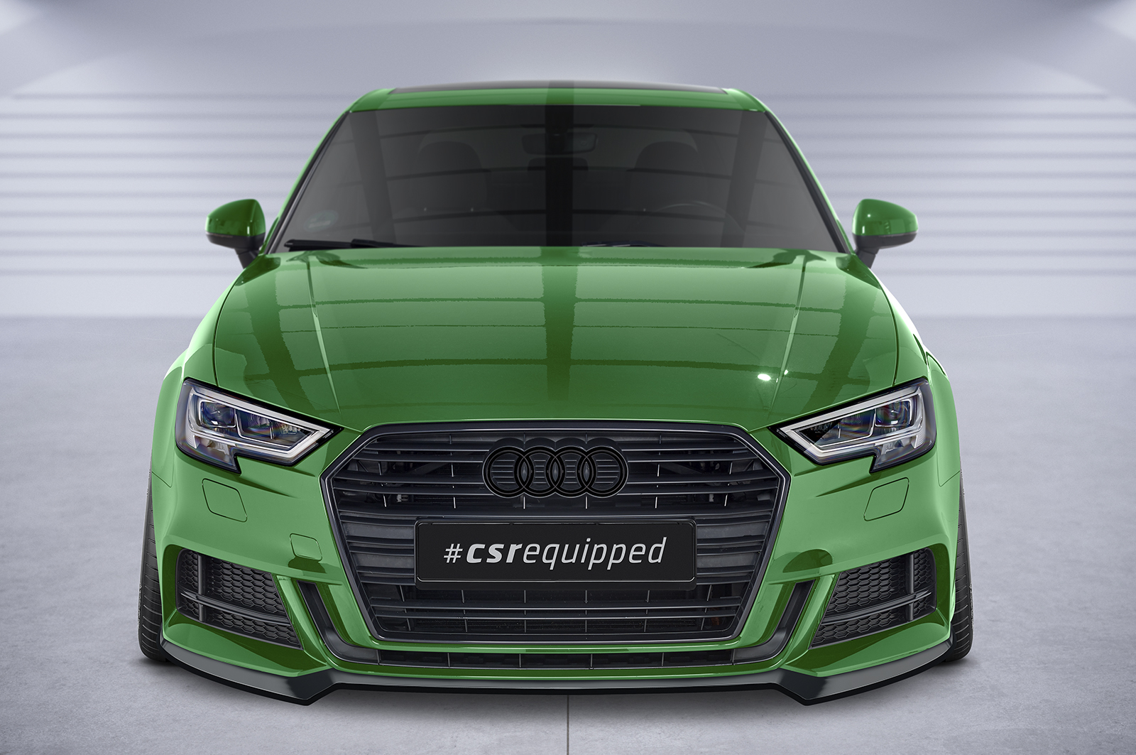 Voorspoiler Audi A3 S-Line / S3 8V CSR Glans Zwart