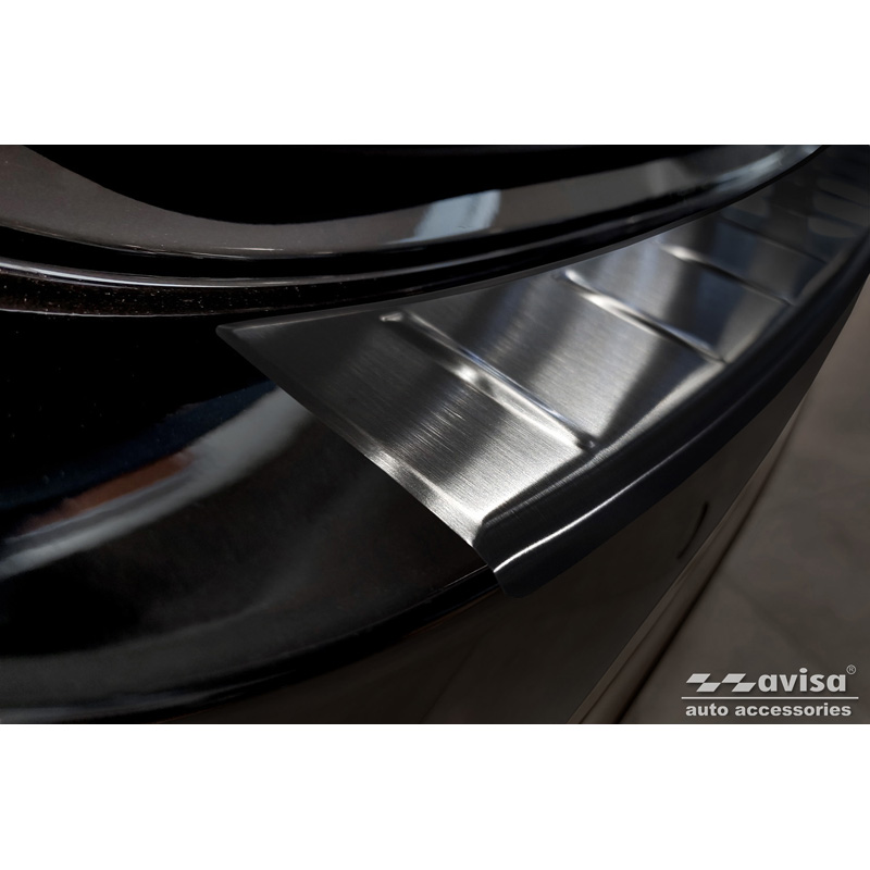 Black Stainless Steel Rear bumper protector  Mercedes E-Class W214 Sedan 2023- 'Ribs'