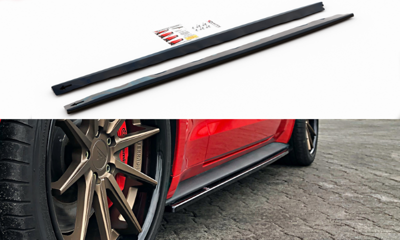 Zijskirts Diffusers Ford Mustang Mk. 6 Facelift Glanzend Zwart