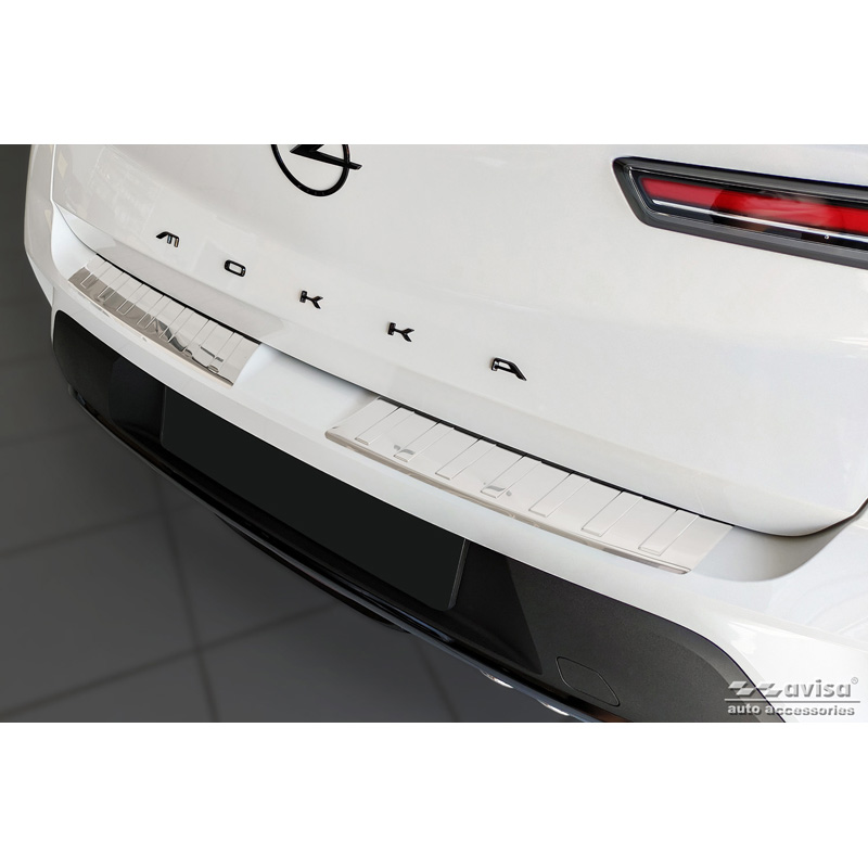 Stainless Steel Rear bumper protector  Opel Mokka 2020- 'Ribs' (2-pieces)