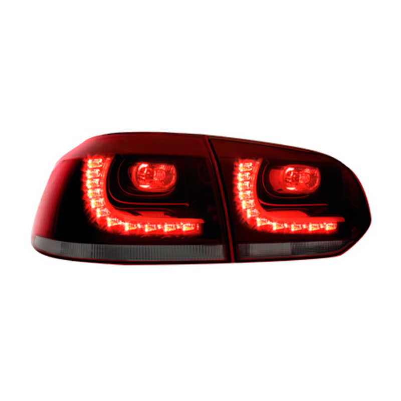 Set LED Tail Lights in R-Look  Volkswagen Golf VI 2008-2012 excl. Variant - Red/Smoke