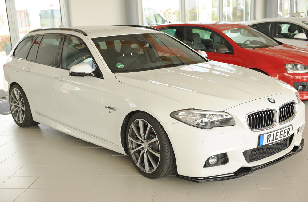 Voorspoiler BMW 5 Serie F10 M pakket Rieger Glans Zwart