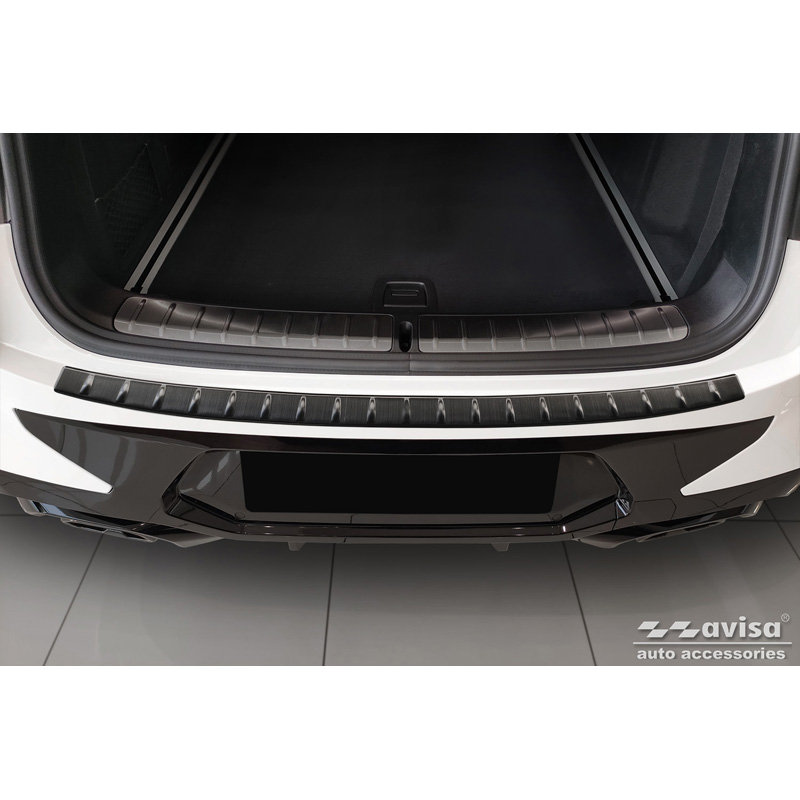 Black Stainless Steel Rear bumper protector  BMW X4 G02 FL 2021- with M-Pakage 'Ribs'