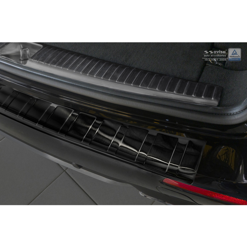 Zwart RVS Achterbumperprotector  Mercedes E-Klasse W213 Kombi 2016- 'Ribs'