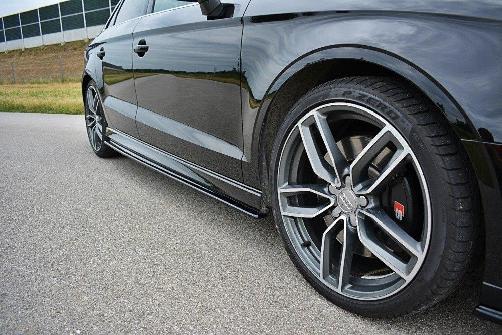 Zijskirts Audi A3 8V S-line Sedan Zwart Glans