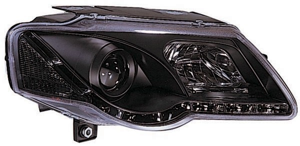Headlights VW Passat 3C with real daytime running light clear black
