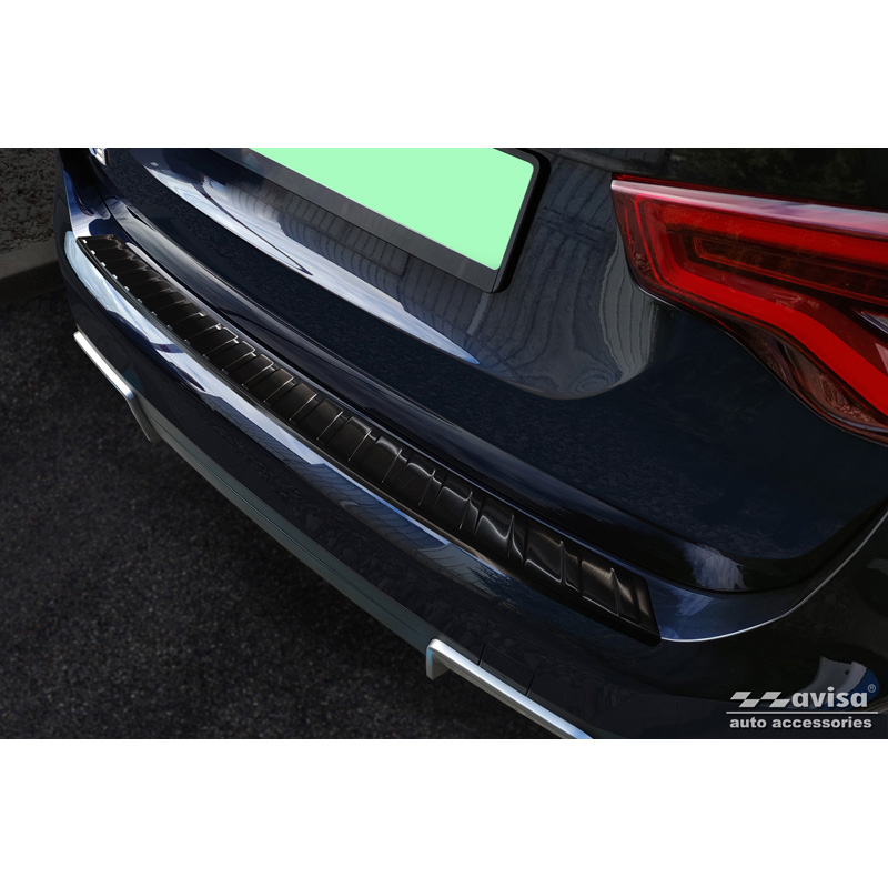 Black Stainless Steel Rear bumper protector  BMW iX3 (G08) 2020- 'Ribs'