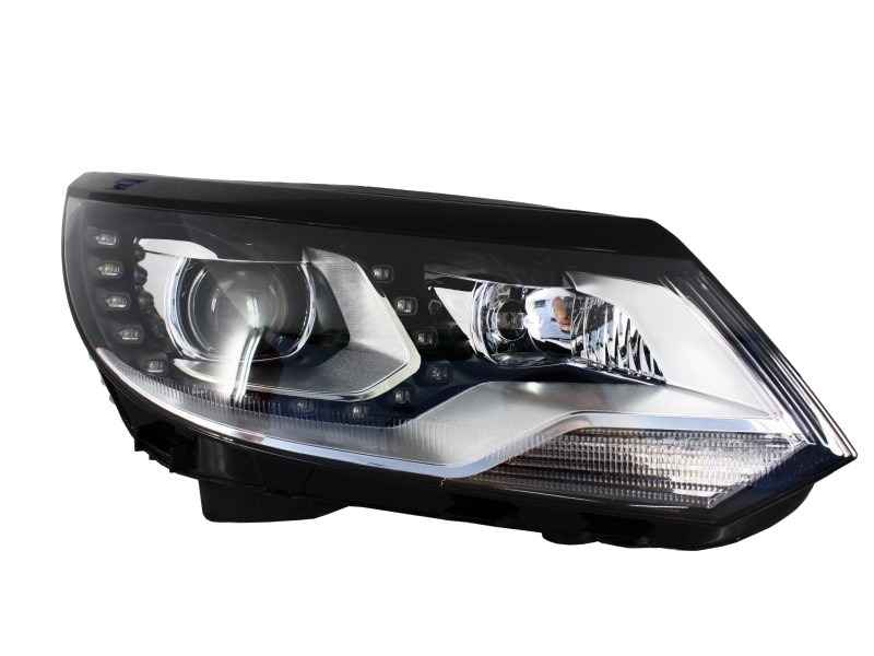 Koplampen VW Tiguan 11- Led DRL look Zwart